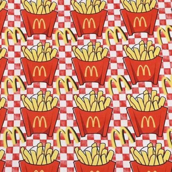 Fast Food Fabric French Fries Fabric Pure Cotton Cartoon Fabric By The Half Yard