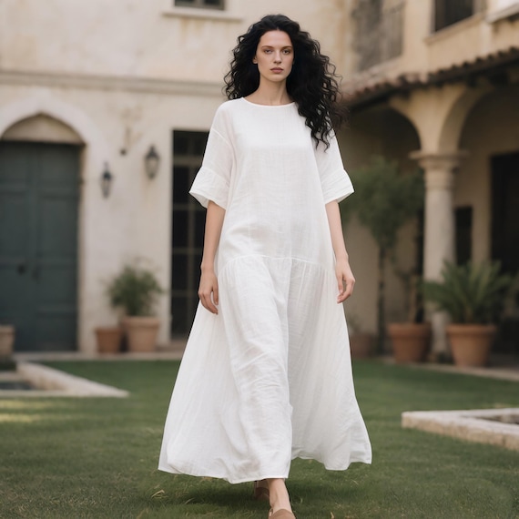 chinese dress ladies Allure Linen Dress | Bohomey