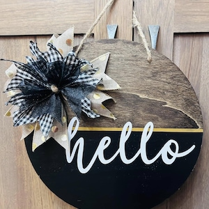 Wood Hello Sign