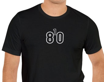 810 T-Shirt, area codes t-shirt, 810, Flint, Michigan, EIGHT ONE OH, (Black Numbers With White Outline)