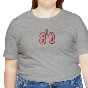 810 T-Shirt, area codes t-shirt, 810, Flint, Michigan, EIGHT ONE OH, (Silver Numbers With Red Outline)