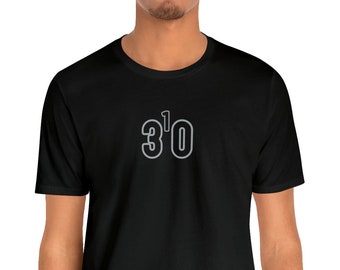 310 T-Shirt, area codes t-shirt, 310, Los Angeles, California, THREE ONE OH, (Black Numbers With Silver Outline)