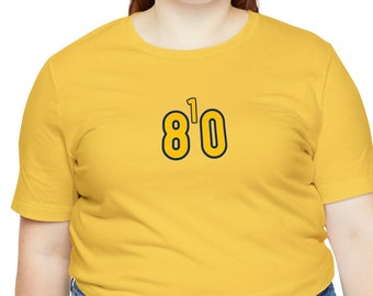 810 T-Shirt, area codes t-shirt, 810, Michigan, EIGHT ONE OH, (Yellow Numbers with Blue Outline)