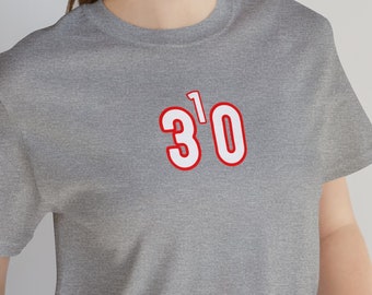310 T-Shirt, area codes t-shirt, 310, Los Angeles, California, THREE ONE OH, (White Numbers With Red Outline)