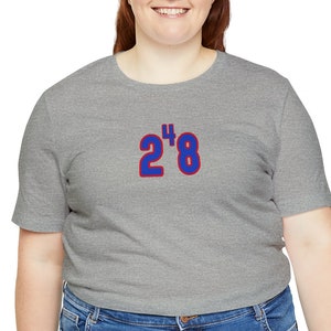 248 T-shirt, riktnummer t-shirt, 248, Detroit Michigan, TVÅ FYRA ÅTTA, (Blå siffror med röd kontur)