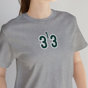 313 T-shirt, riktnummer t-shirt, 313, Detroit Michigan, TRE ETT TRE, (gröna siffror med vit kontur)