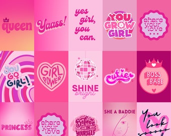 Pink Preppy Poster Set: Teen Girl Room Decor (Digital Download)