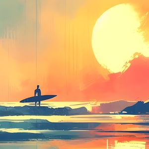 Surfplank kunst aan de muur kust muur decor Boho strand muur kunst strandhuis decor zeeschelp kunst moderne strand kunst koraal prints neutraal