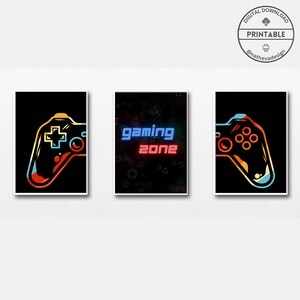 Gaming Poster Set of 3 Digital download Gaming Decor Game Wall decor for Gaming Prints for Games Room Wall Art for Bedroom