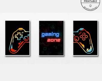 Gaming Controller Poster Set: Gamer Room Wall Art (Digital Download)