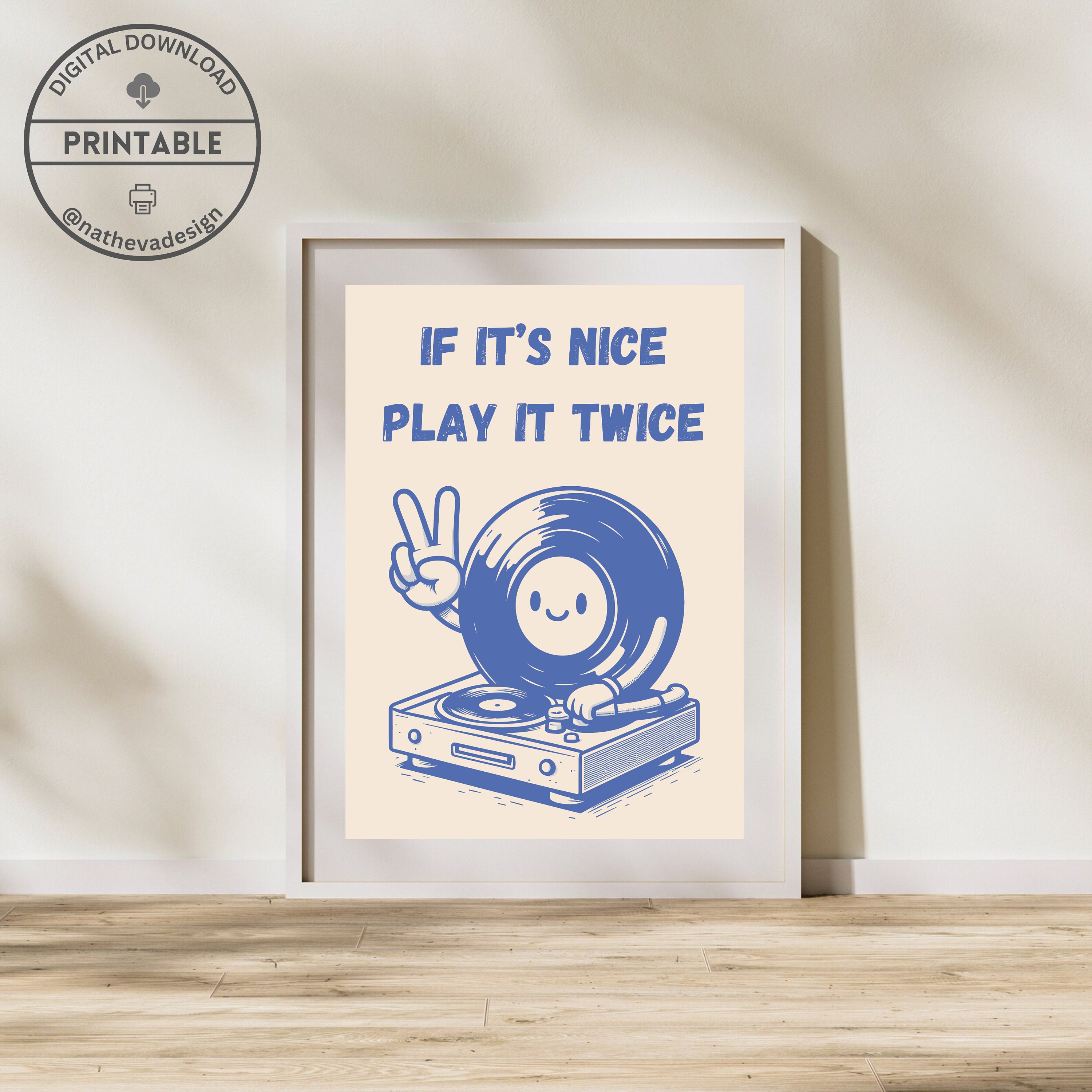 Music Lover Wall Art Retro Groovy Print Record Player Poster Turntable