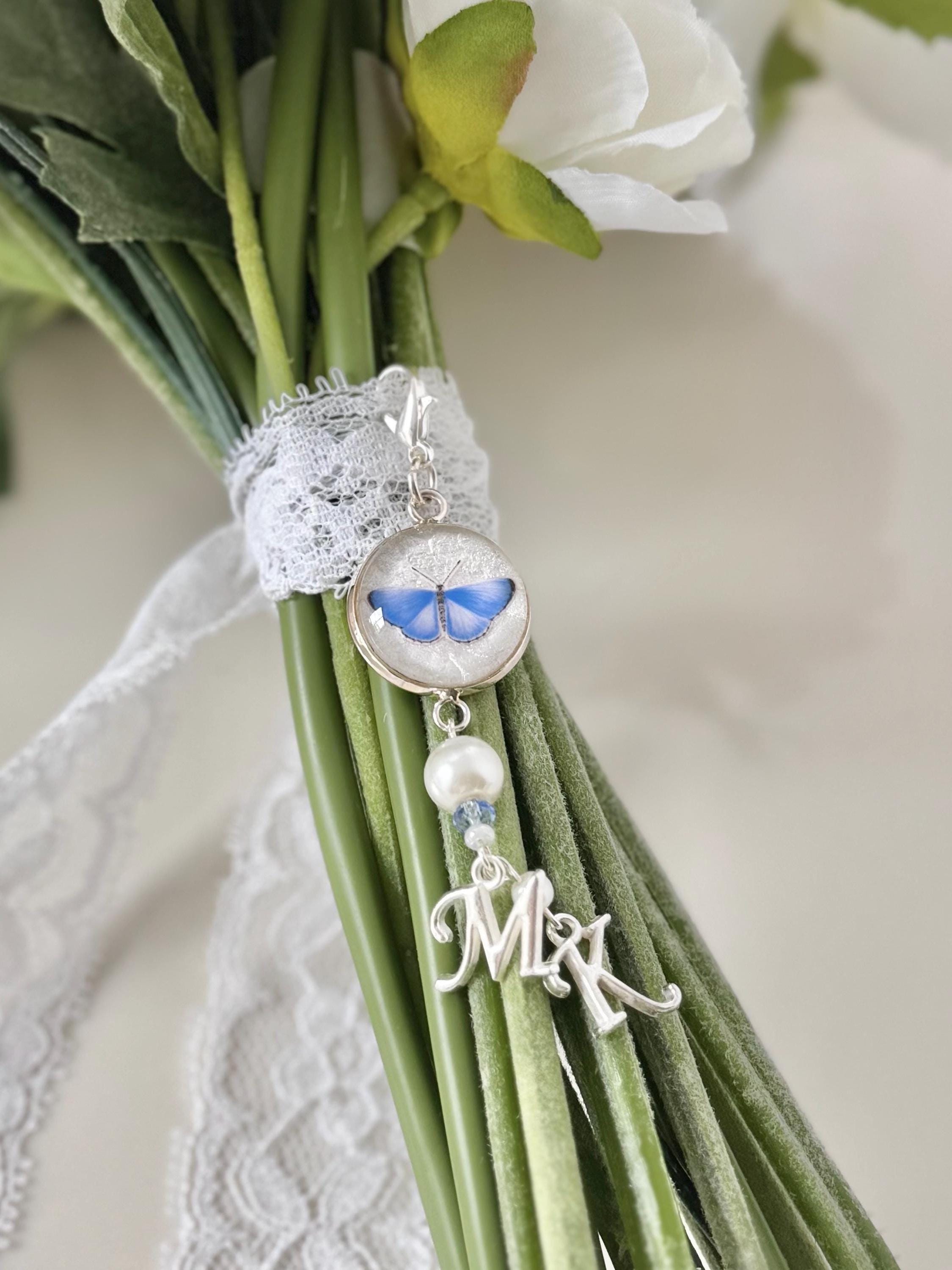 Personalized Something Blue for Bride Bouquet Charm With Initials ...