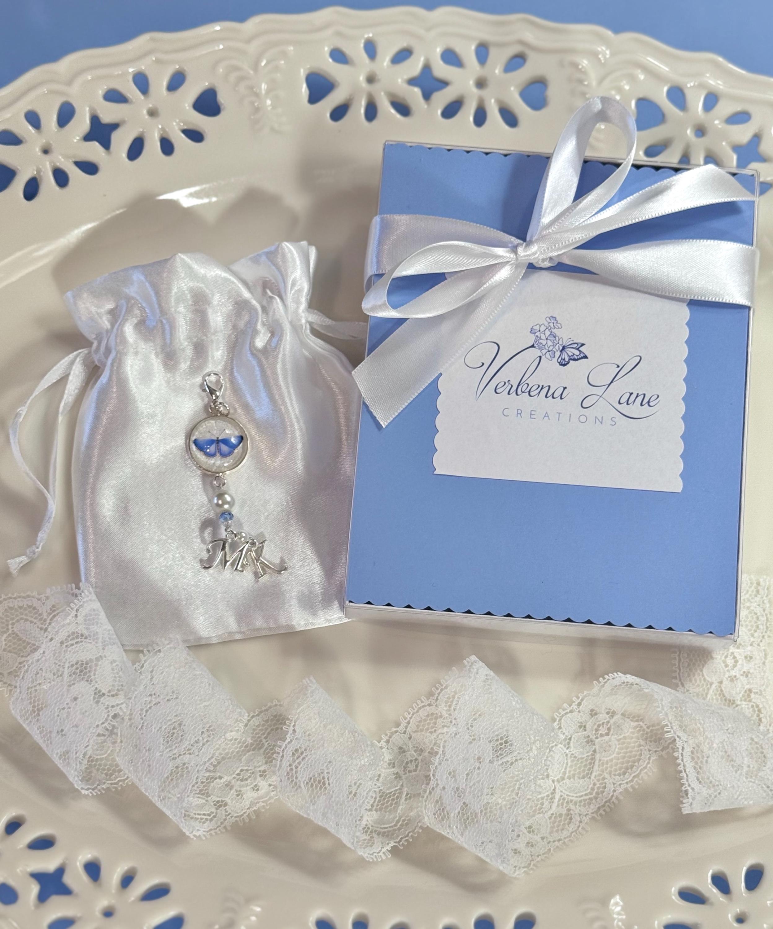 Personalized Something Blue for Bride Bouquet Charm With Initials ...