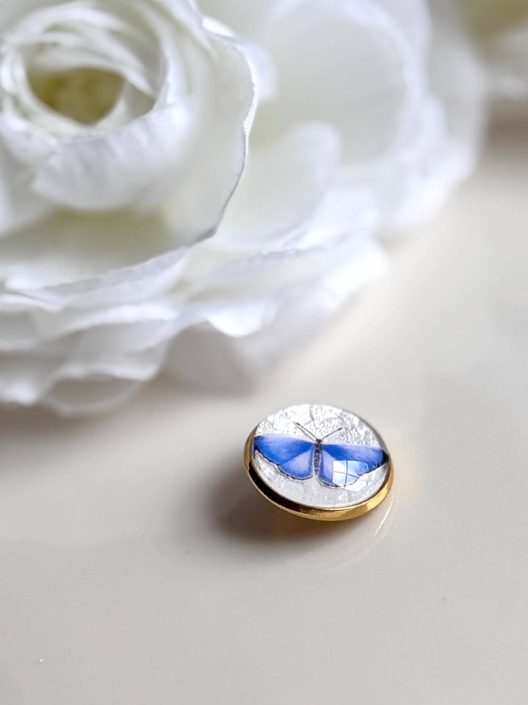Something Blue Butterfly Button: Gold Tone Wedding Dress Embellishment,…