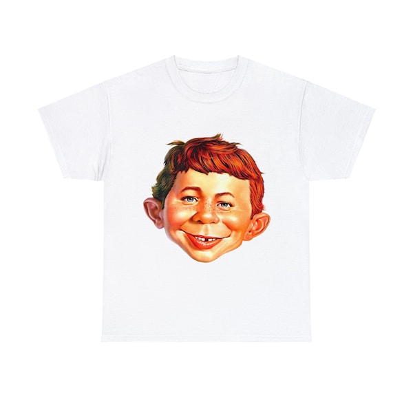 Mad Magazine's Alfred E Neuman Head Cotton T-shirt, New Mad Magazine Short Sleeve Shirt!