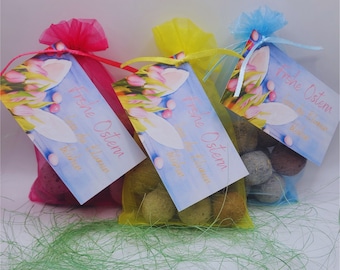Bombas de semillas de Pascua - 9 piezas de bombas de semillas en una bolsa de organza - Felices Pascuas - con tarjeta - personalizables - para regalar - regalo