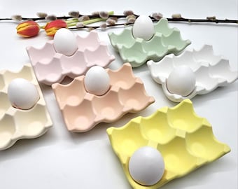 Almacenamiento de huevos para Pascua | Decoración de hueveras | Soporte para huevos sostenible | Idea de regalo de Pascua | Decoración de mesa de Pascua | Caja para guardar huevos
