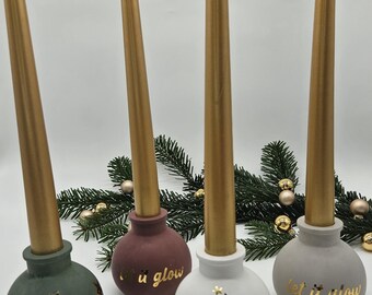 Portavelas para velas cónicas: deja que brille.