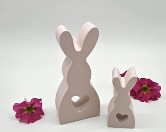 Figuras de conejito - Juego de 2 - Decoración de Pascua - Colores surtidos
