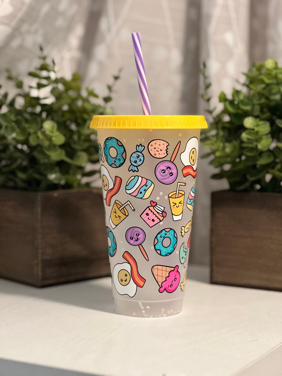 24 Oz Confetti Cold Cup, Kids, Confetti Cup, Kawaii, Drinkware Etsy