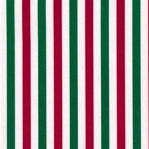 Holiday Red And Green 1/4" Stripe Poly Spandex Tricot Fabric Sold By The Yard