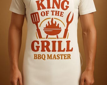 Grill Apron for Dad , Funny BBQ Apron, Father Day Gift for Him, Cooking Apron for Men, Barbecue Apron for Grill Master, Gift for Dad