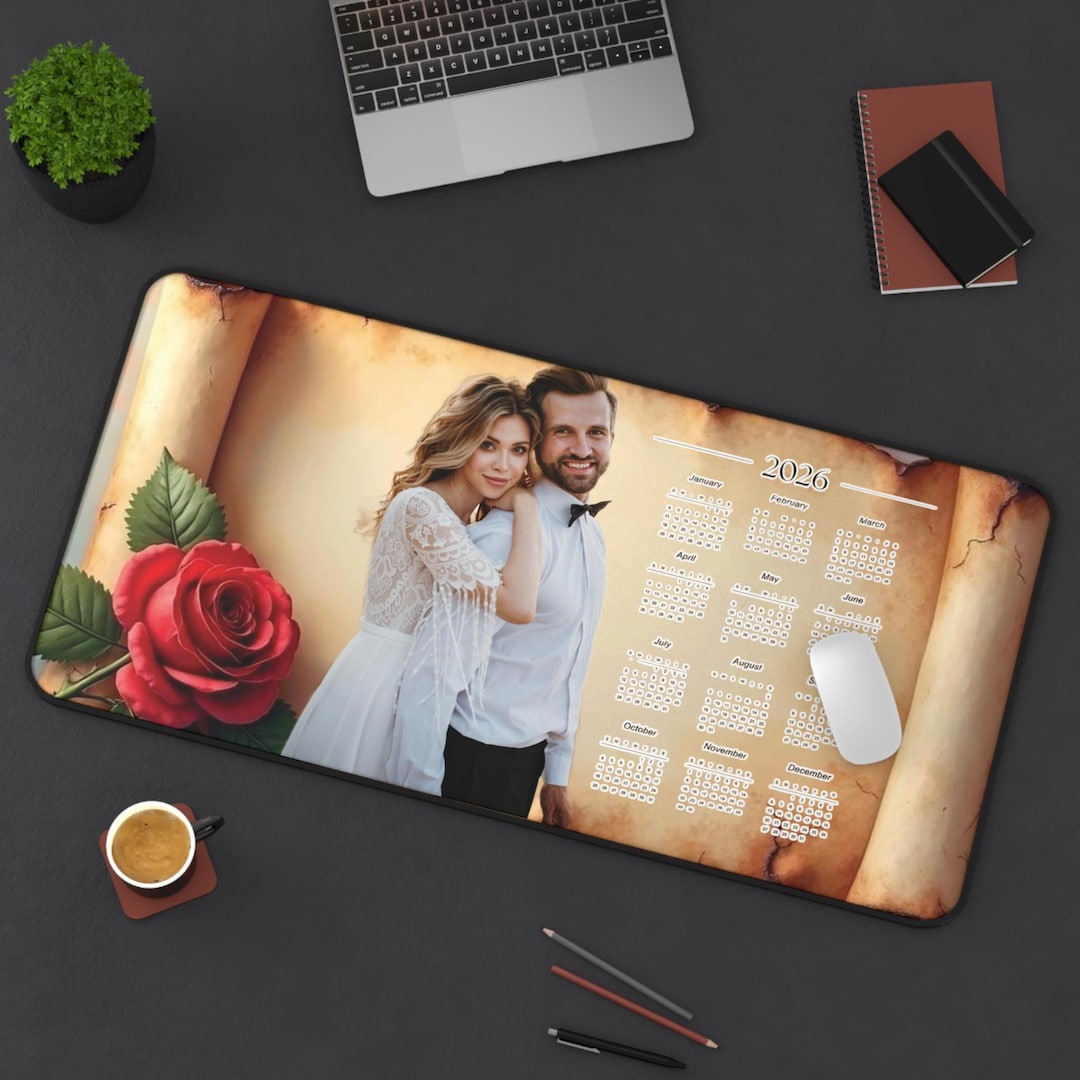 Personalized 2026 Desk Mat Calendar - Custom Image Desk Pad, Aesthetic ...