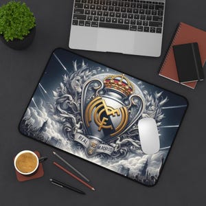 Real Madrid Desk Mat - Soccer Gift for Fans - Sports Desk Mat, Gift for Soccer Lovers, Real Madrid Merchandise, Soccer Desk Pad