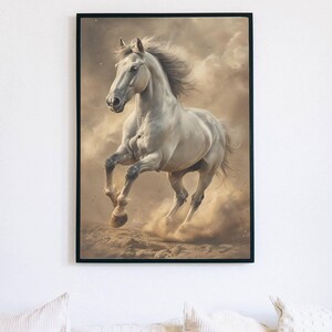 Vintage White Horse Print Set – Rustic Equestrian Wall Art (Digital Download)