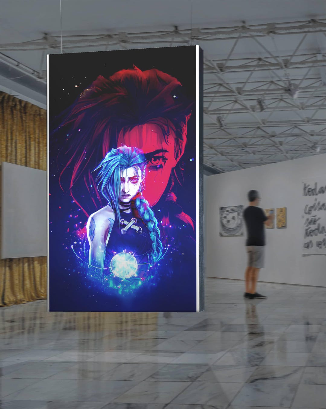 Arcane Vi & Jinx Poster, League Inspired Anime Decor (digital Download ...