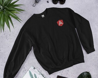 Angular Embroidered Sweatshirt, Programming Sweatshirt, Angular Coding Sweatshirt, Embroidered Apparel