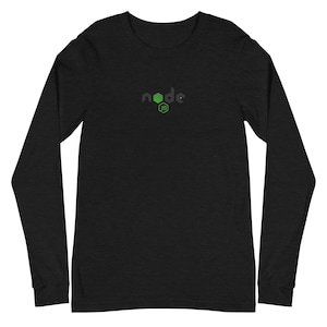 Logotipo de camiseta de manga larga de NodeJS, logotipo de NodeJS, NodeJS