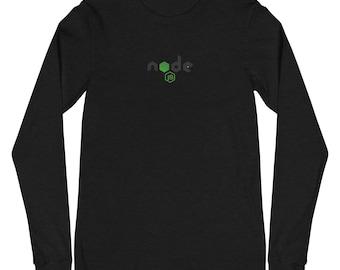 NodeJS Langarm T-Shirt Logo, NodeJS Logo, NodeJS