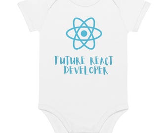 Future React Developer Baby Onesie, Baby Gifts for Software Engineer, Future Reach Developer, React, Javascript