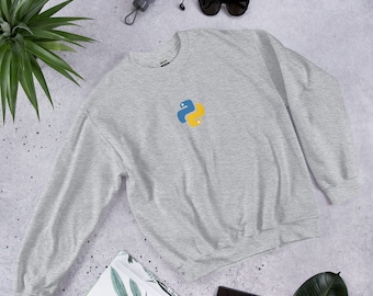 Sudadera de Python, sudadera de codificación de Python, logotipo de Python, Python, (impresión DTG)