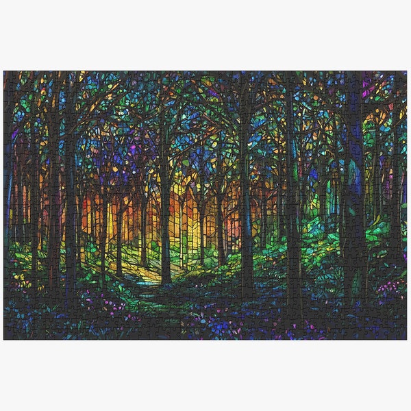 Stained Glass Magical Forest – Jigsaw Puzzle 1000 Pieces