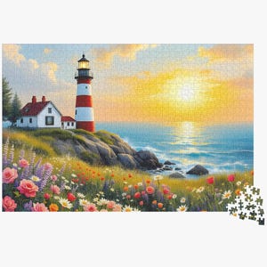 Sunrise at Lighthouse Jigsaw Puzzle - 1000 Piece Jigsaw Puzzle For Adults