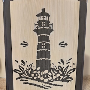 bookfolding pattern cut and fold lighthouse