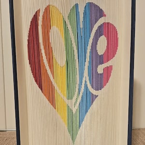 bookfolding pattern LOVE cut and fold