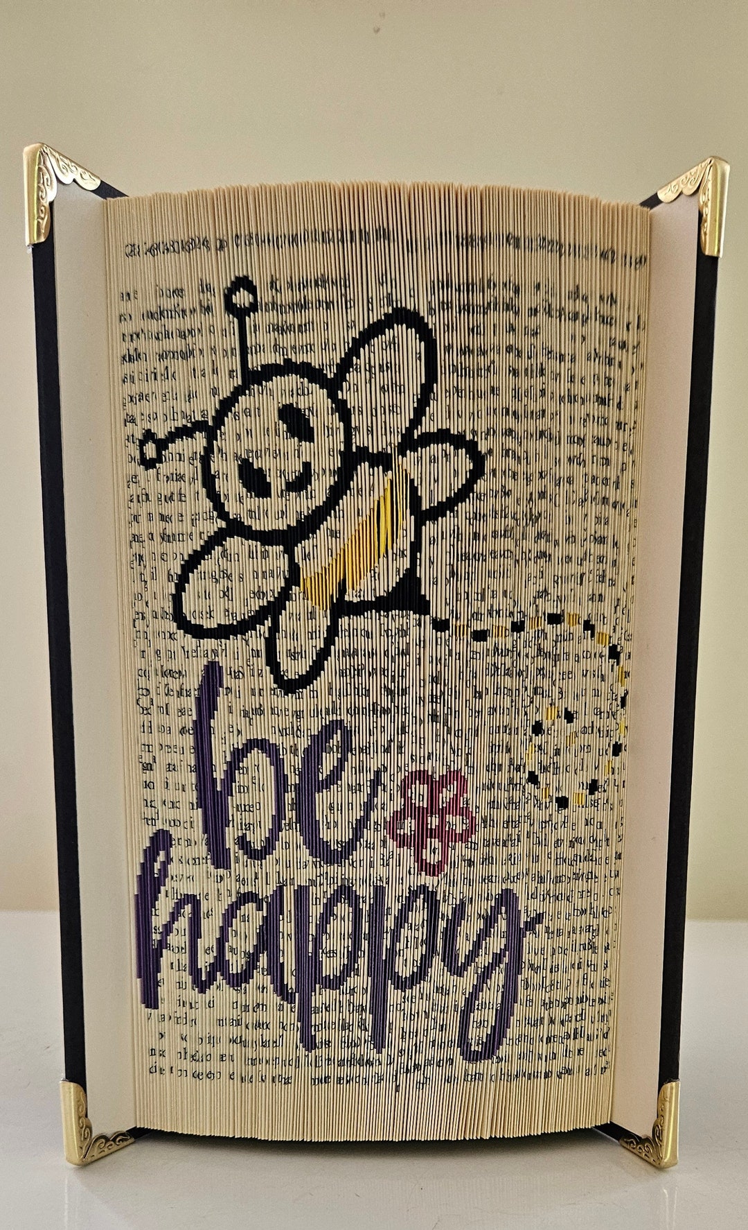 Bookfolding Pattern Be Happy With Bee (inverted Cut and Fold ) - Etsy