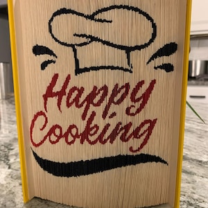 Bookfolding pattern Happy Cooking cut and fold