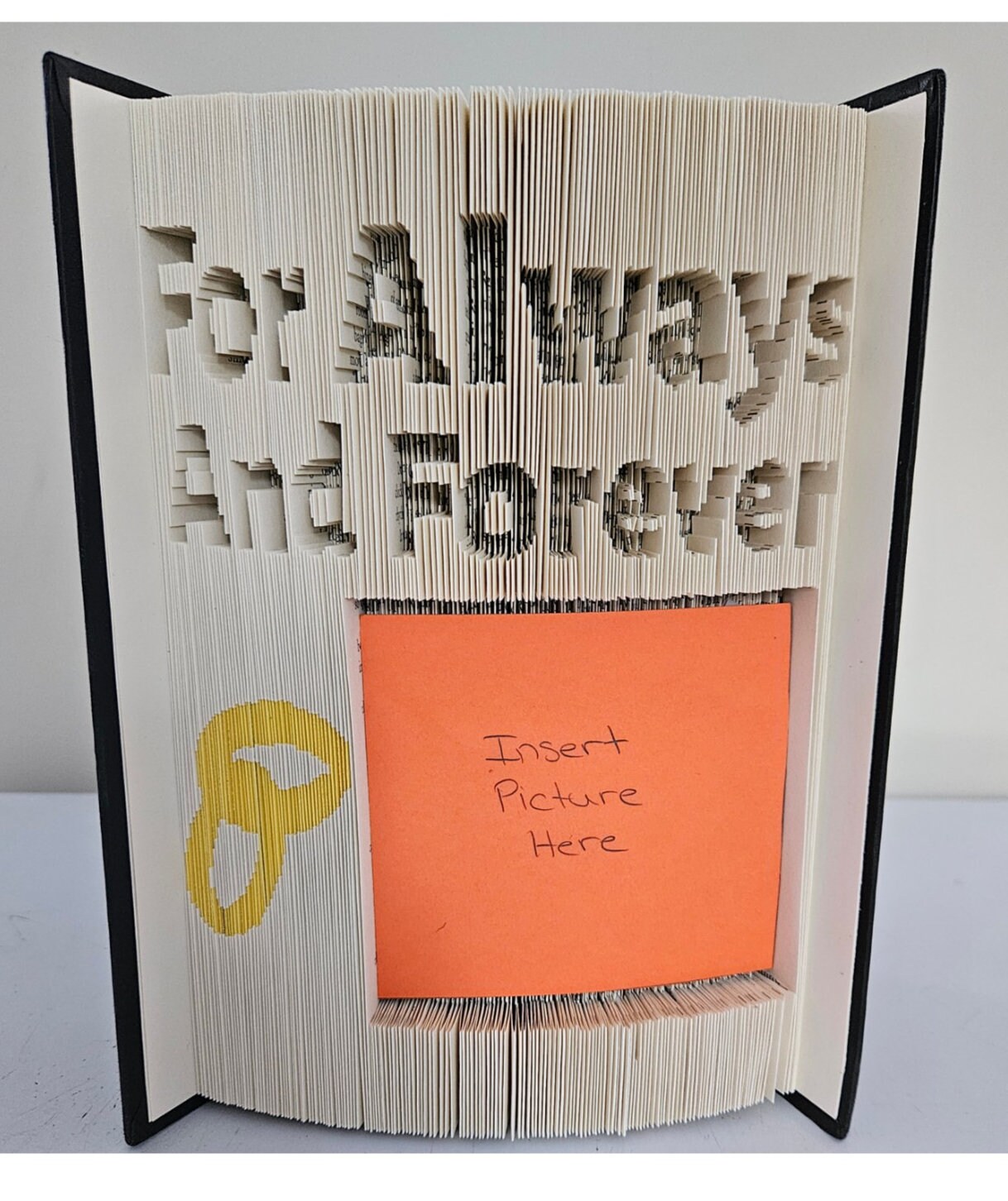 book folding pattern, frame for marriage, wedding or anniversary