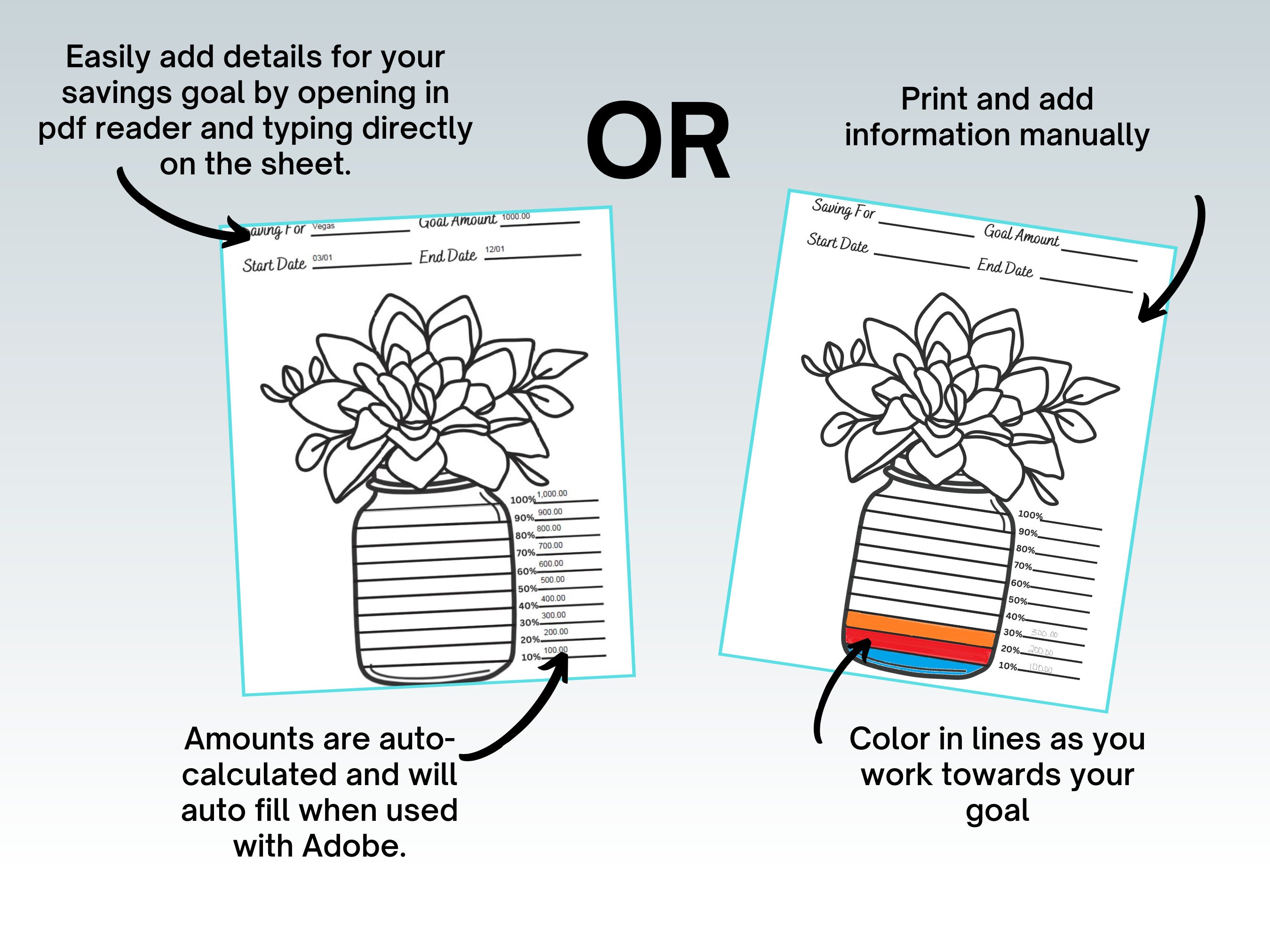 Savings Tracker Printable Savings Tracker Sheet Savings Tracker