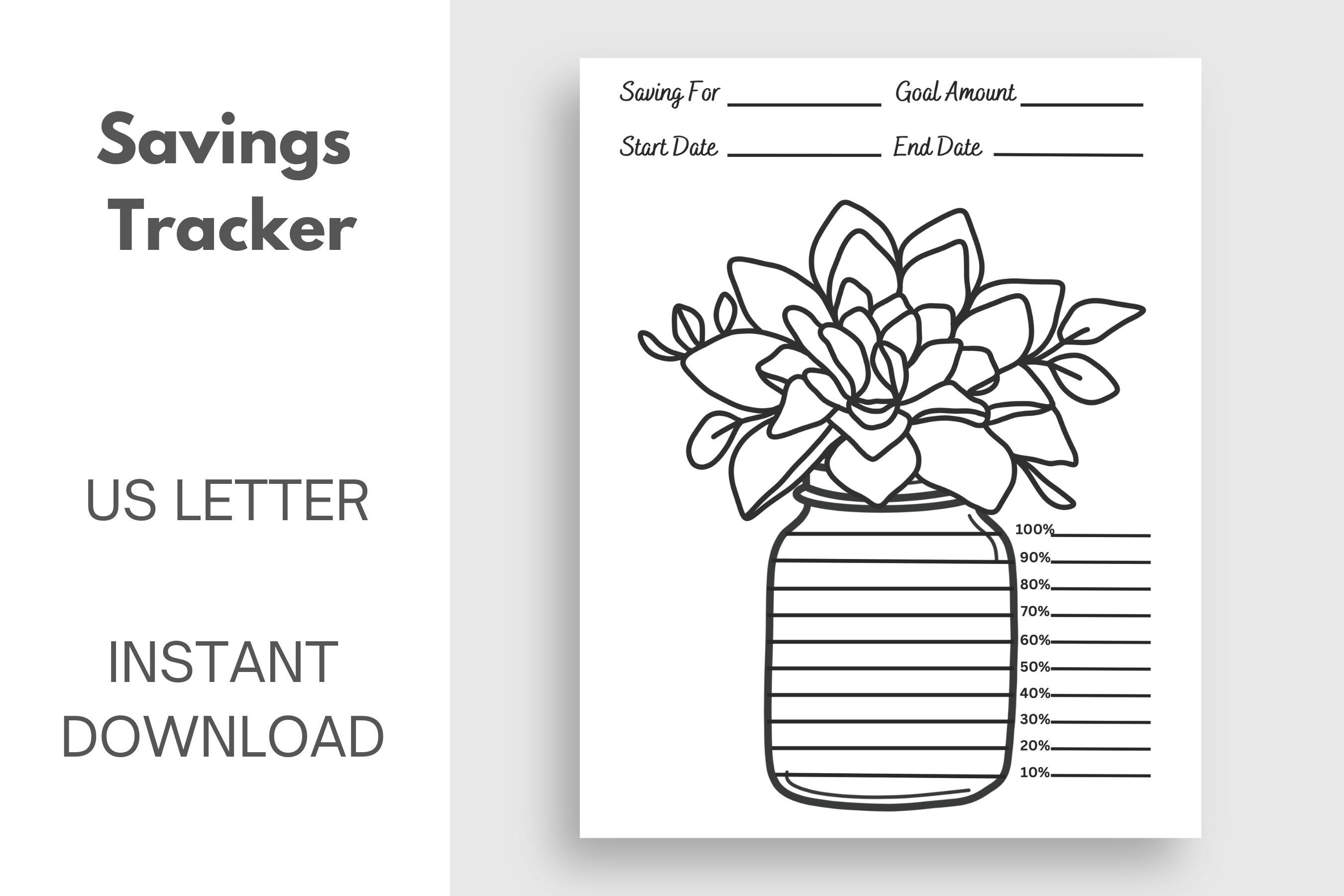 Savings Tracker Printable, Savings Tracker Sheet, Savings Tracker ...