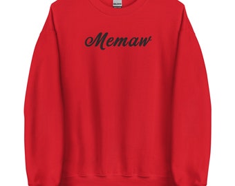 Memaw - Embroidered Womens Soft Sweatshirt (b)