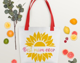 Best Mom Ever Sunflower - Tote Bag - holds up to 44 lbs