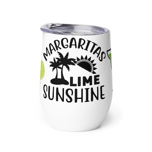 Margaritas Lime Sunshine - Stainless Steel Insulated Tumbler with Lid - 12 oz.