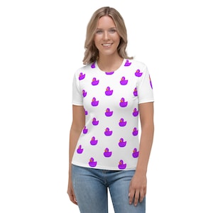 Purple Ducks - Zacht T-shirt met volledige print voor dames