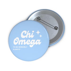 Chi Omega Blue Pin Button