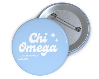 Chi Omega Blue Pin Button
